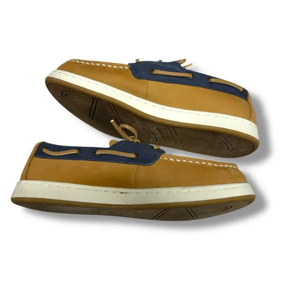 Sperry Tan‎ and Blue Shoes with Moc-Toe Design Cup II Boat 5M